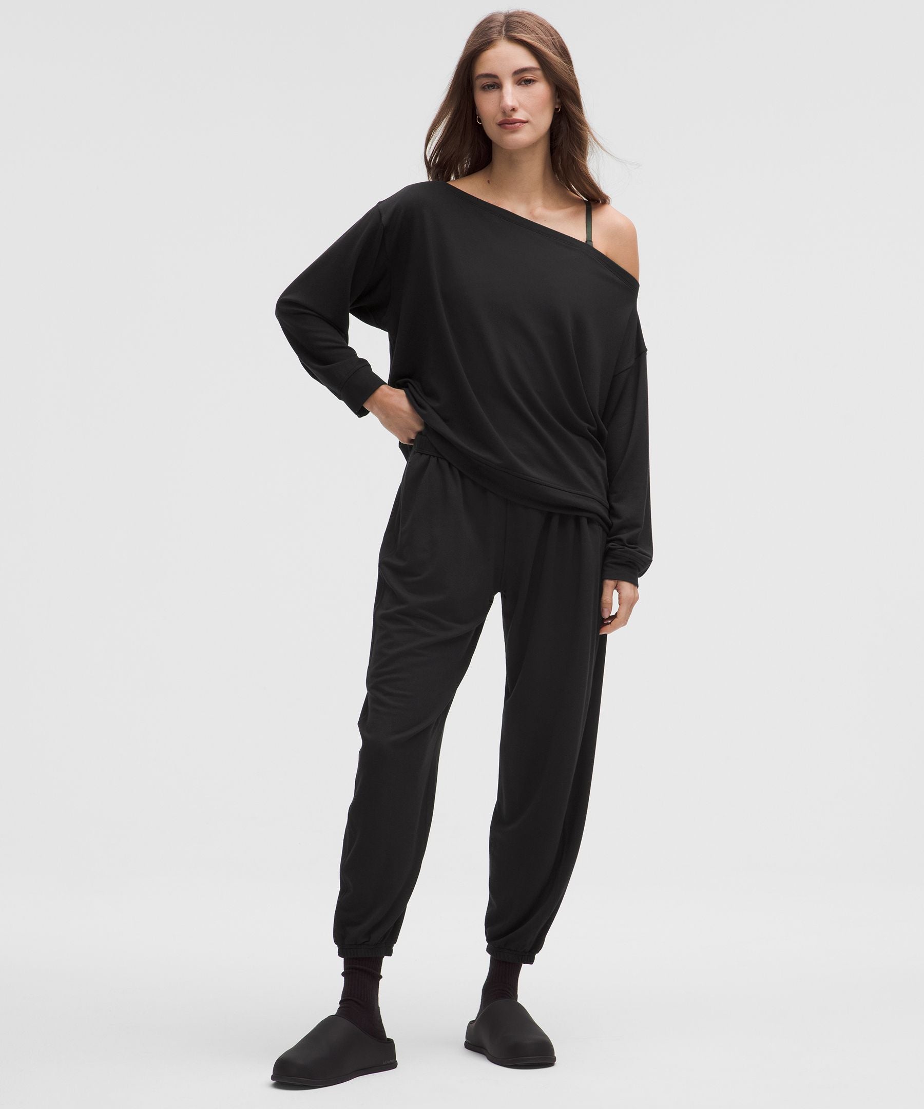 BeCalm Oversized Boatneck Long-Sleeve Shirt