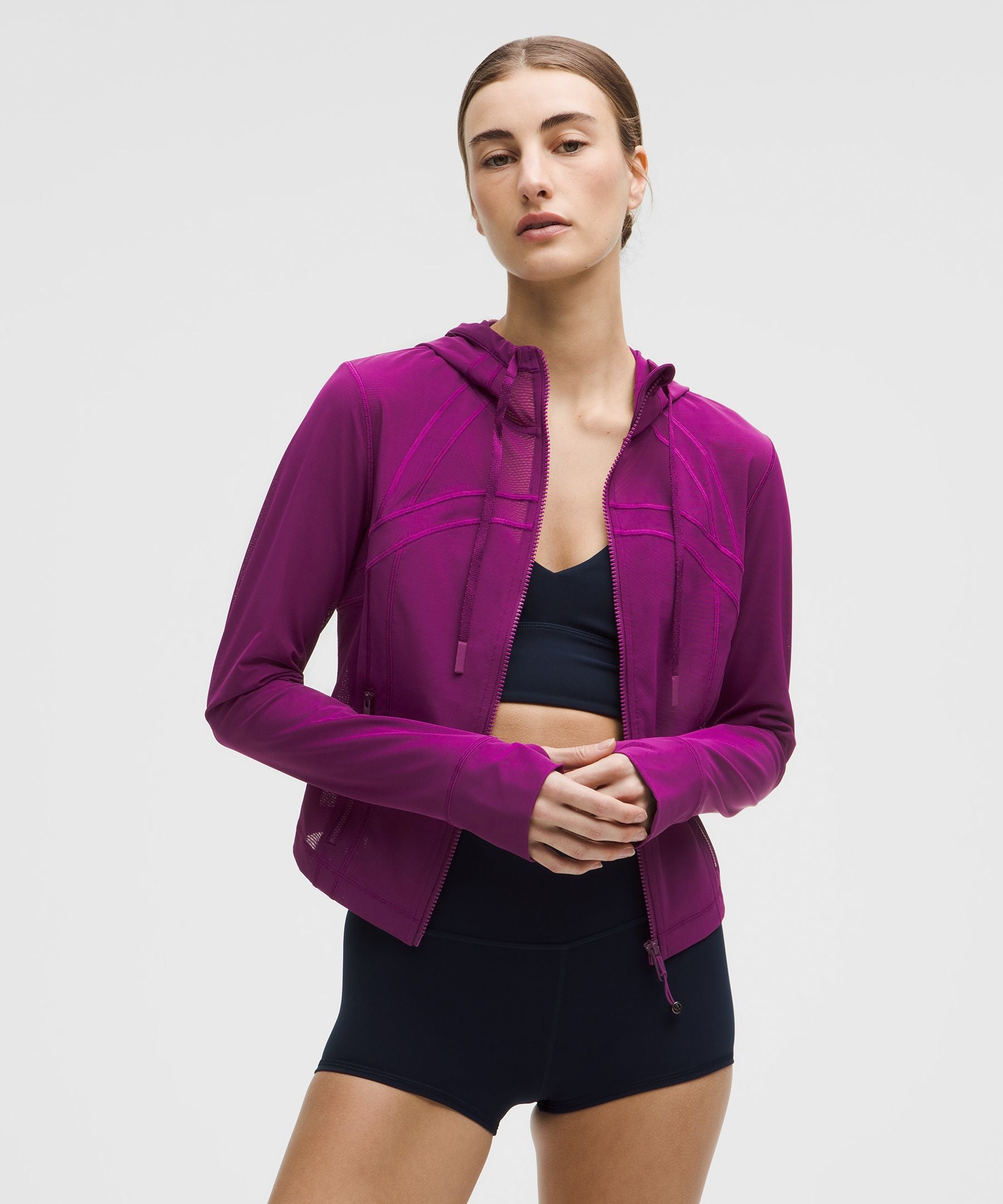Define Cropped Hooded Jacket *Mesh
