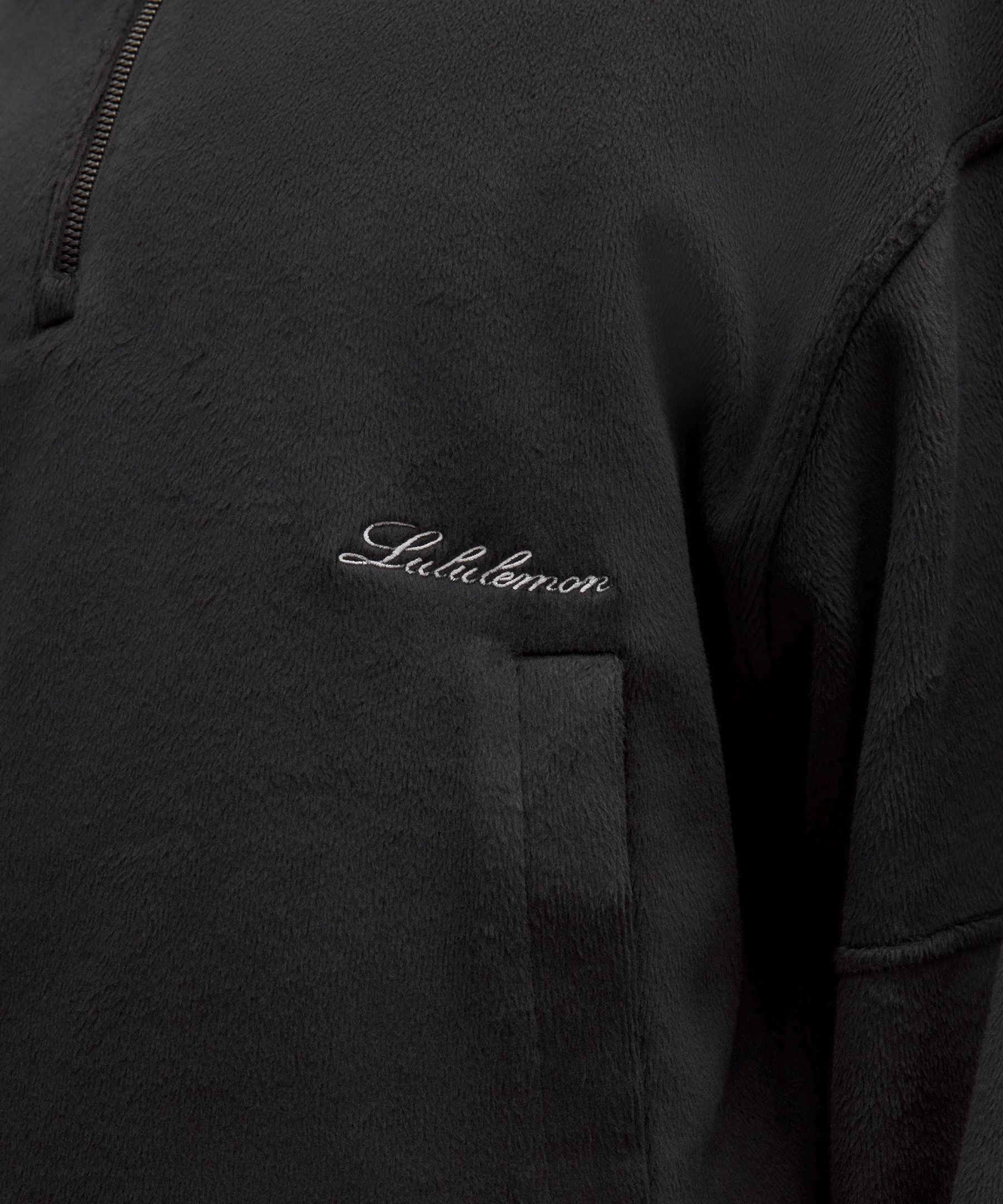 Plush Velour Oversized Half Zip