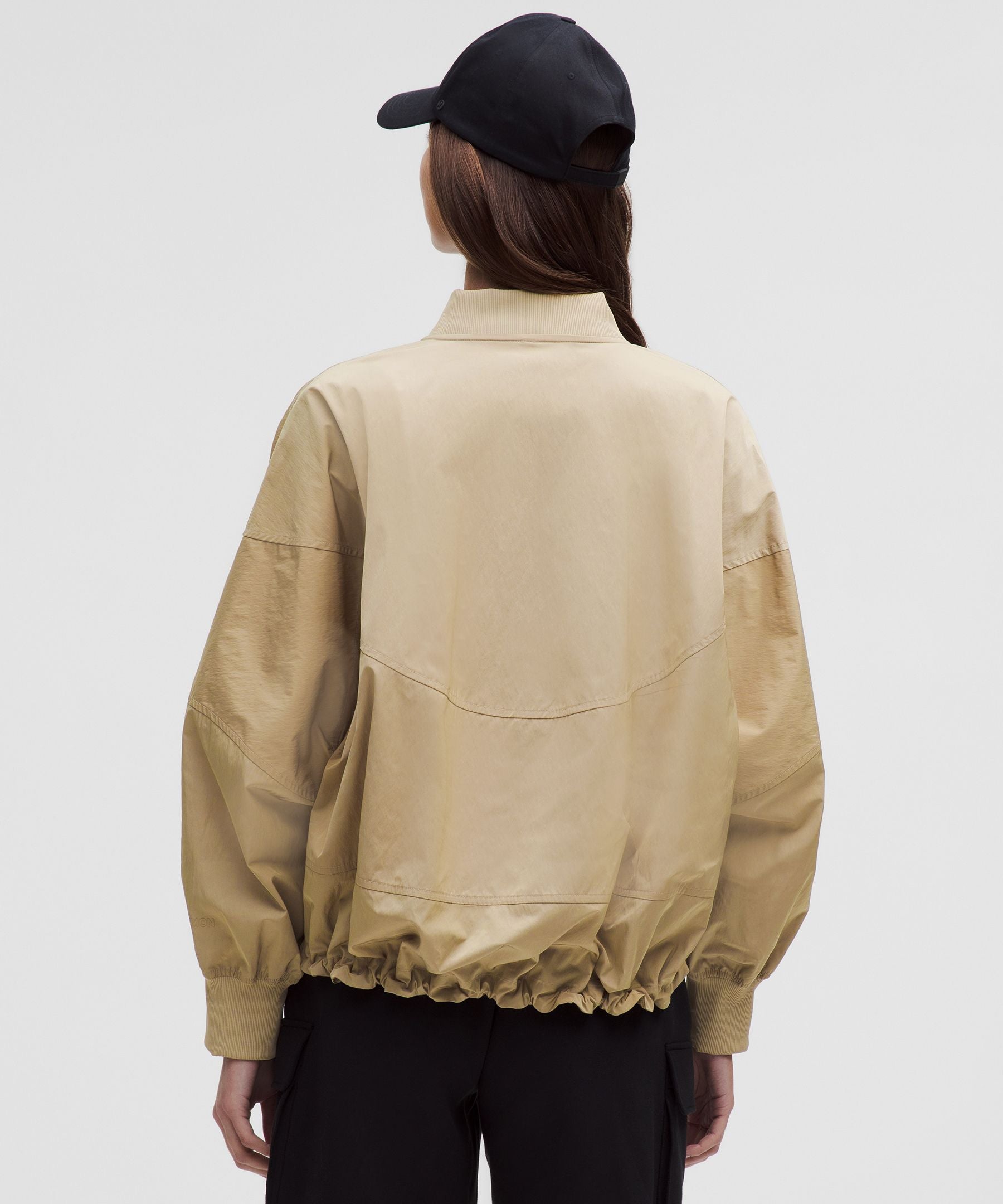 Lightweight Hem-Cinch Bomber Jacket