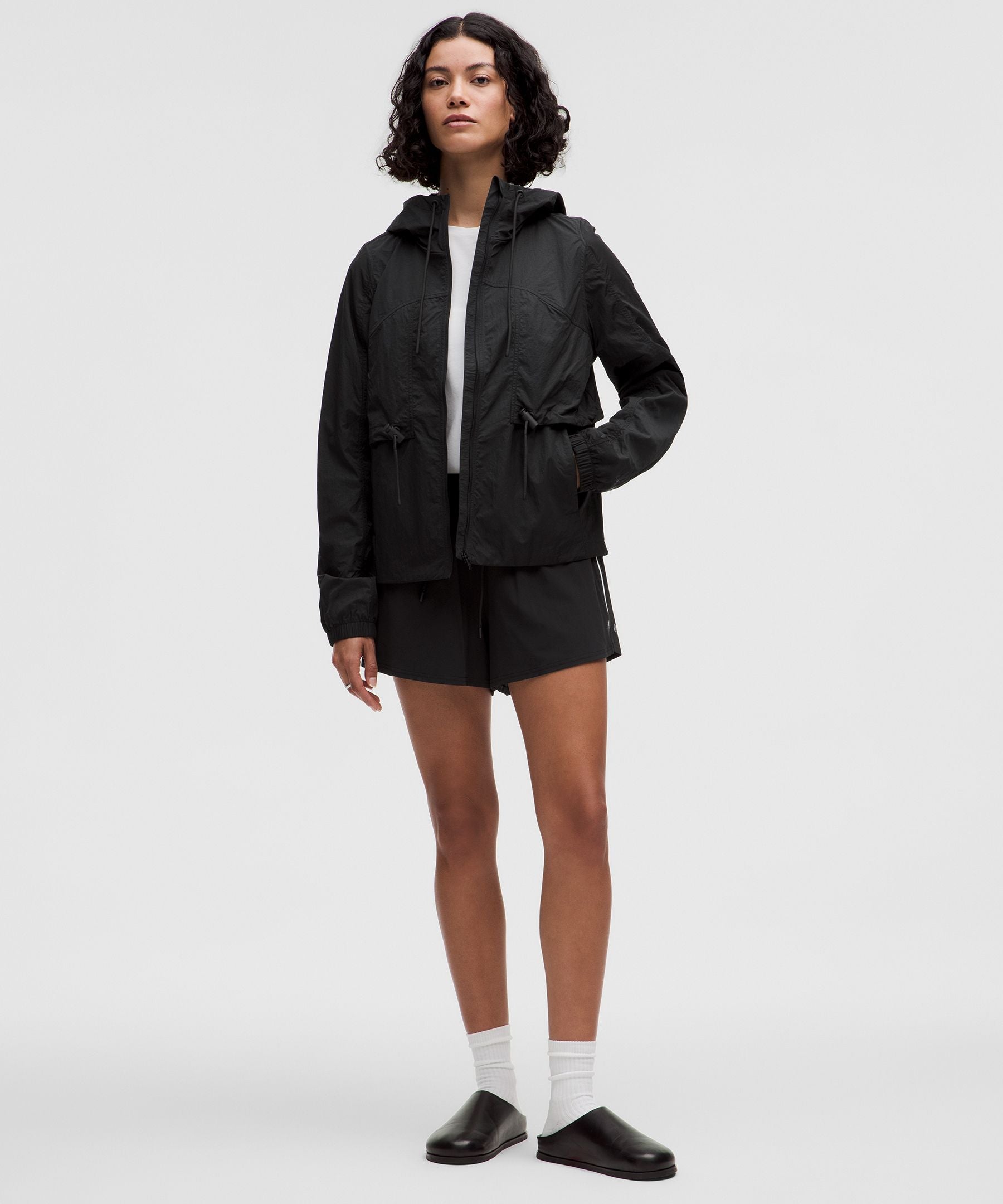 Drawstring Water-Resistant Hooded Jacket