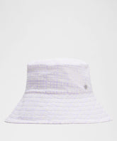 Women's Seersucker Check Wide-Brim Hat