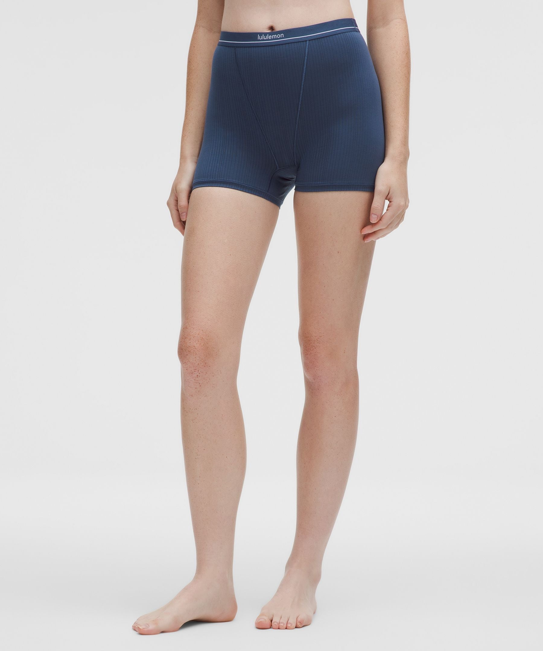 Stretch Cotton Ribbed Logo Super-High-Rise Shortie Underwear