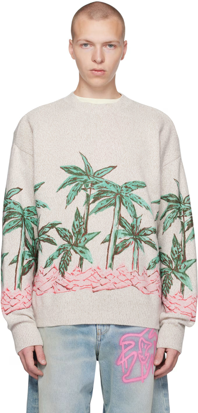 Beige Palms Row Sweater