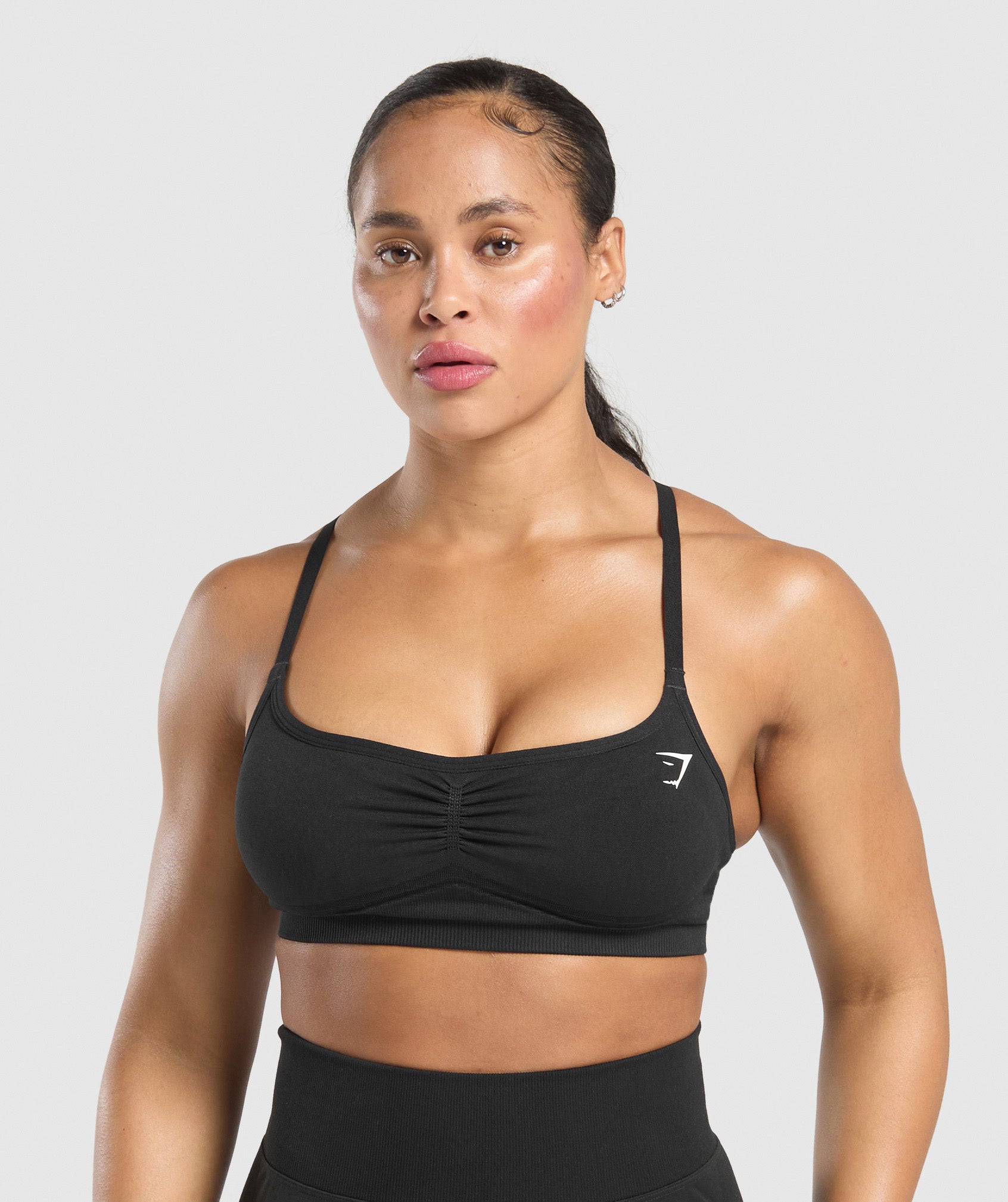 Gymshark Lift Seamless Sports Bra - Black/Black Marl
