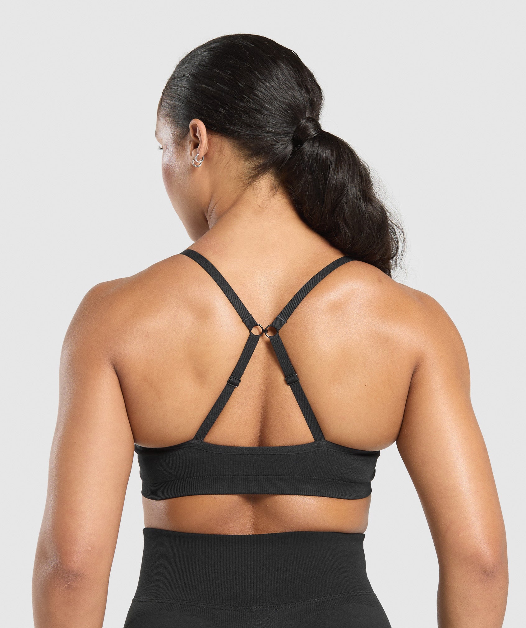 Gymshark Lift Seamless Sports Bra - Black/Black Marl