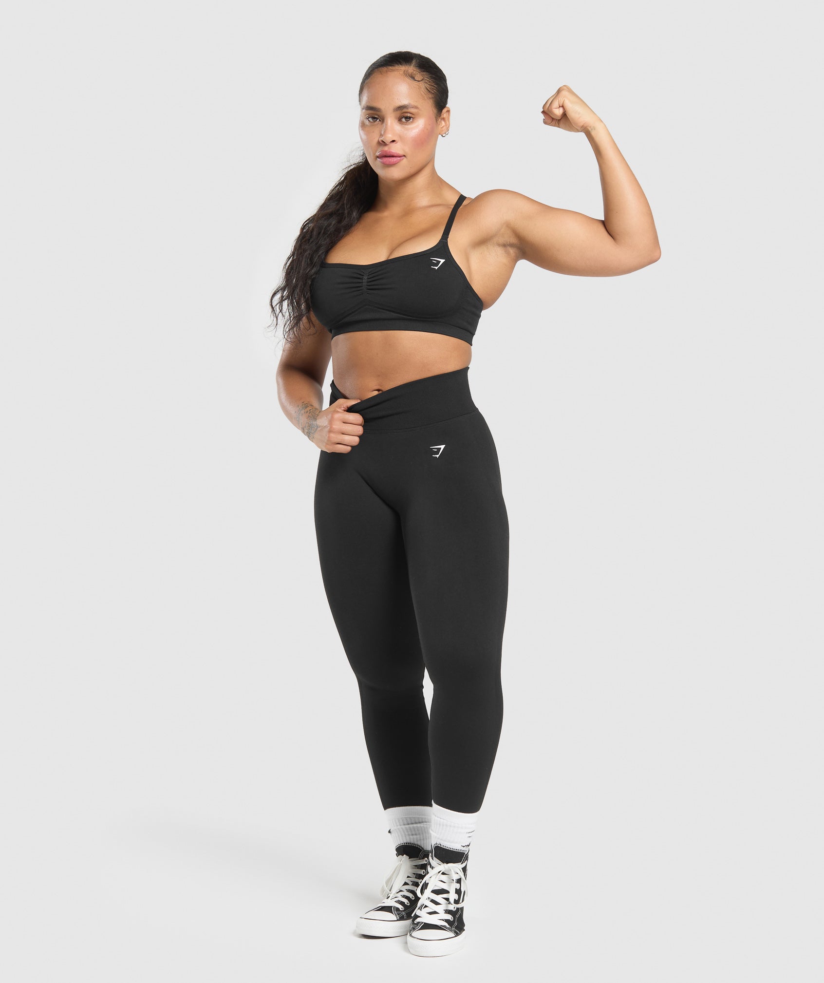 Gymshark Lift Seamless Sports Bra - Black/Black Marl
