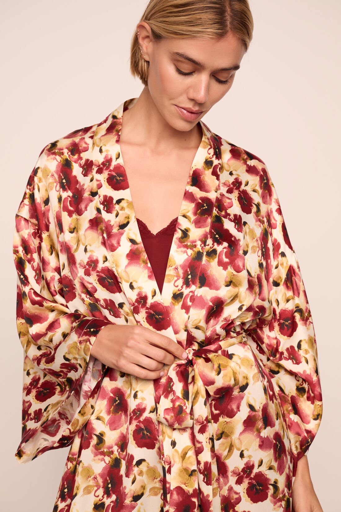 Eberjey x Lily Aldridge - Inez Washable Silk Printed Robe