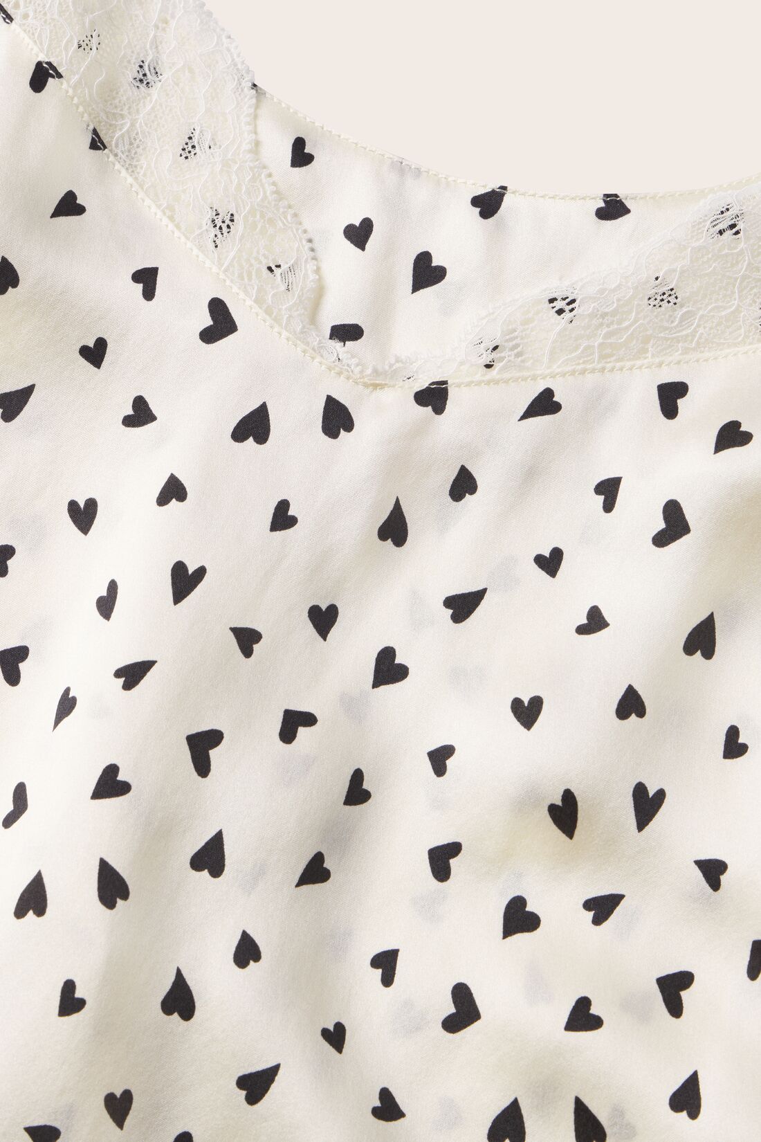 Washable Silk Printed Lace Cami & Short Set