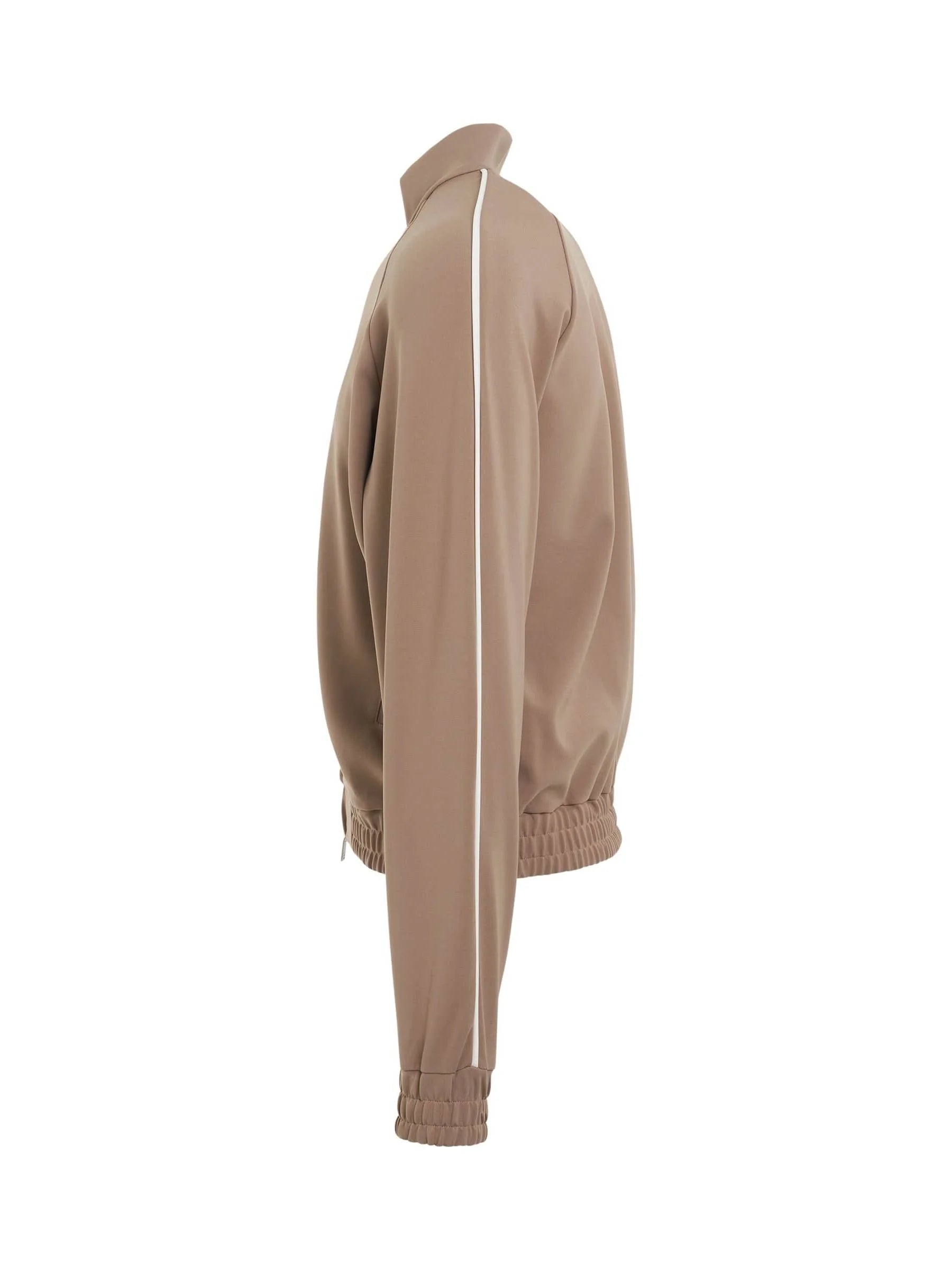 Viscose Tracksuit Jacket in Mushroom/Flat White
