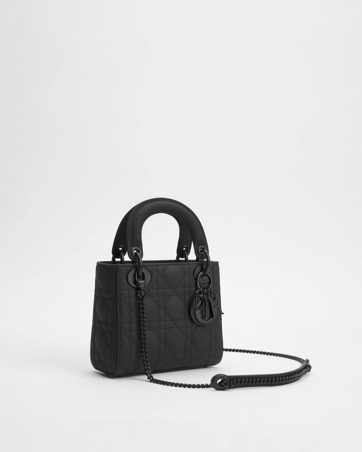 Mini Lady Dior Bag Black Ultramatte Cannage Calfskin