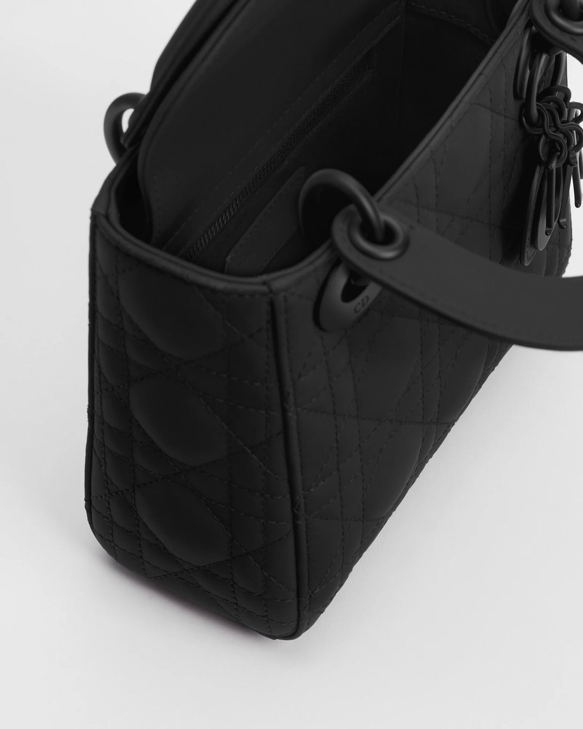 Mini Lady Dior Bag Black Ultramatte Cannage Calfskin
