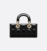 Small Lady D-Joy Bag Black Patent Cannage Calfskin