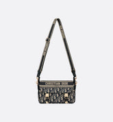 Small Diorcamp Bag Blue Dior Oblique Embroidery