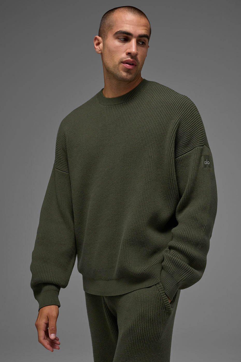 Domain Rib Knit Crew Sweater