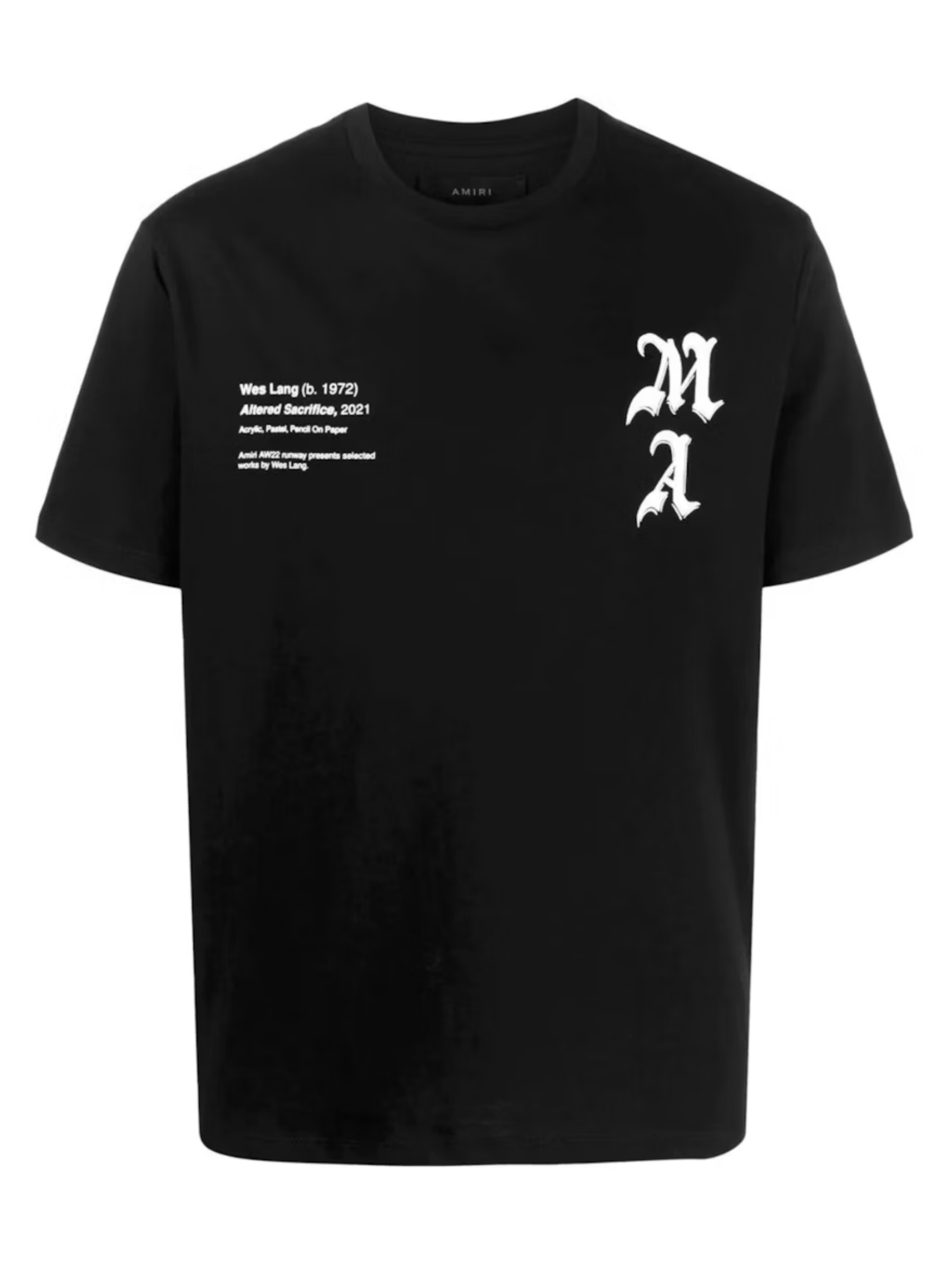 AMIRI X WES LANG CHECKER SKULL TEE BLACK