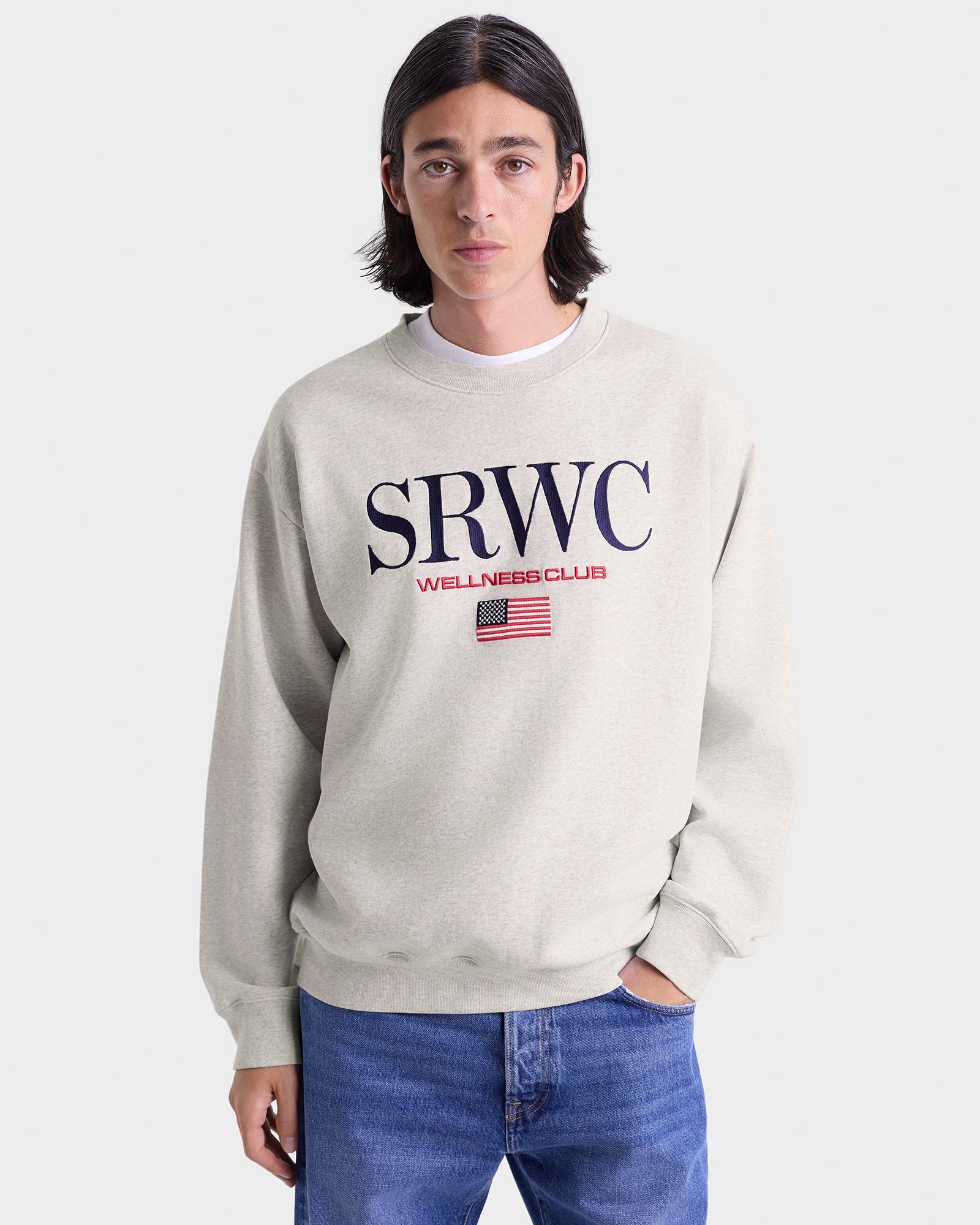 Nautical Embroidered Crewneck - Heather Gray