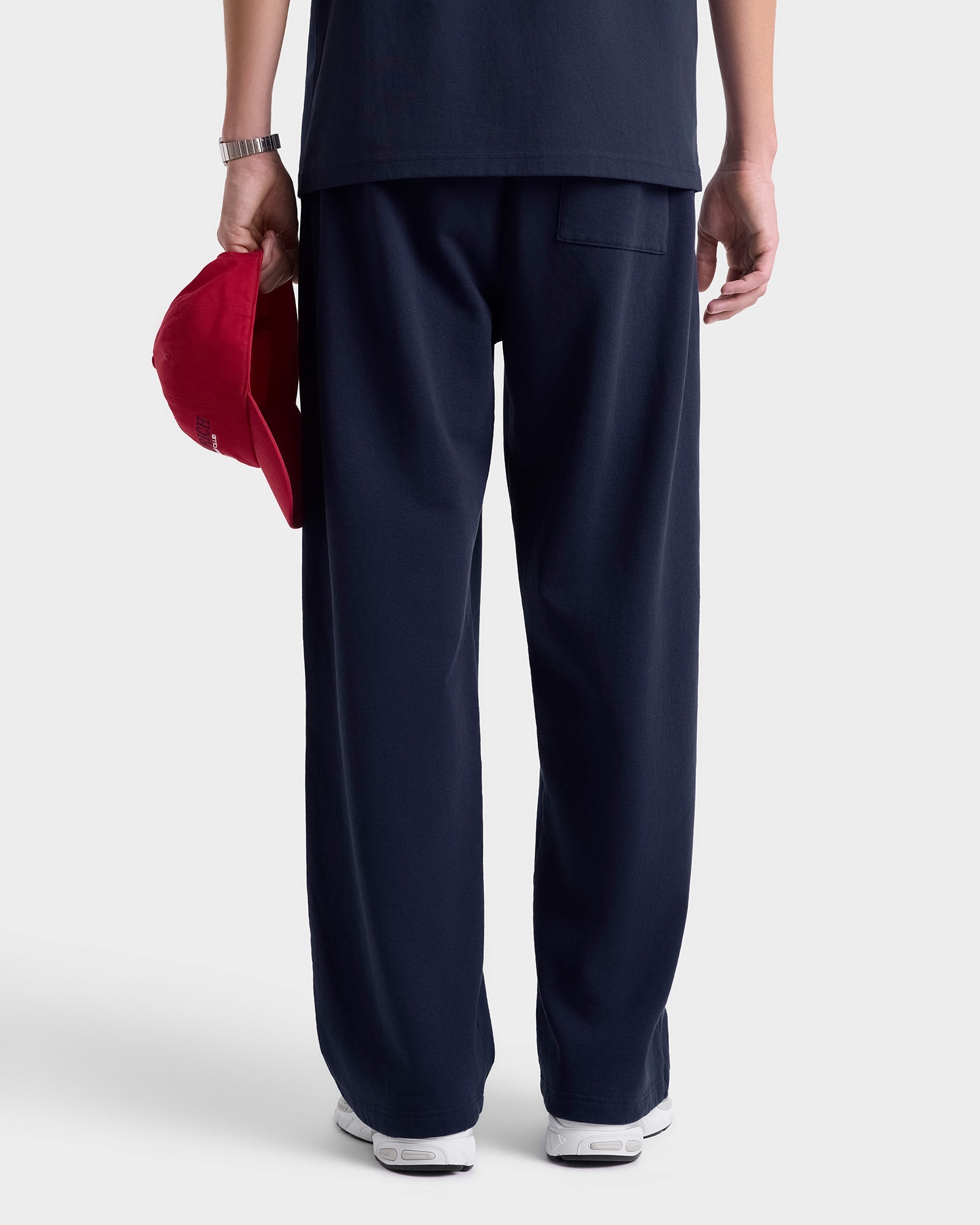 Nautical Embroidered Wide Sweatpant - Navy/White