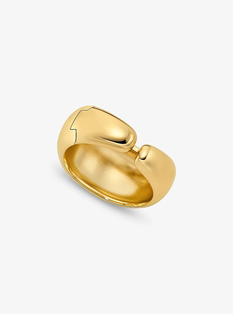 Large Precious Metal-Plated Brass Bubble Cuff