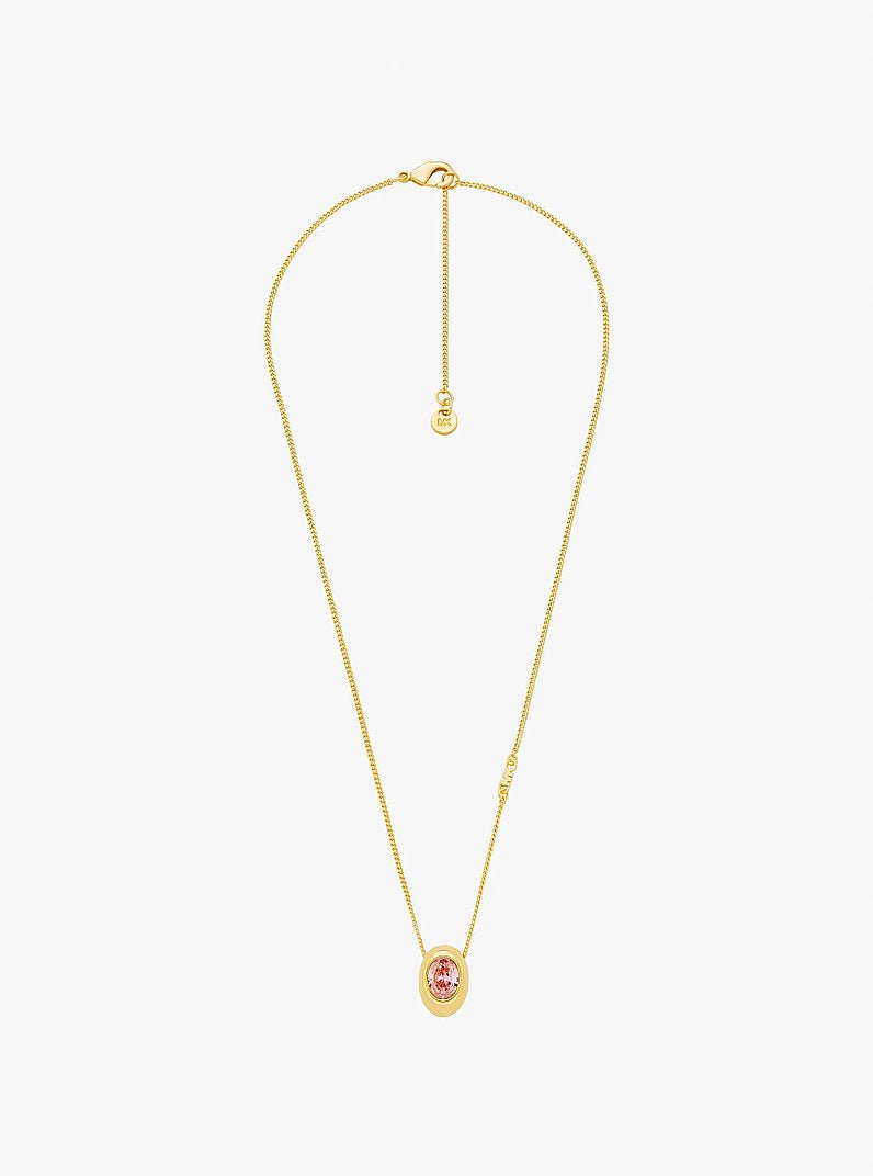 Oval Stone Pendant Necklace