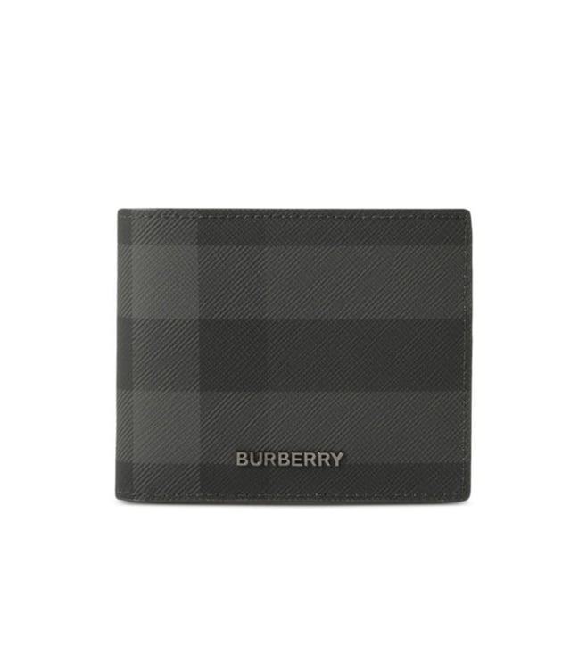 Burberry Grey Motif Checked Wallet