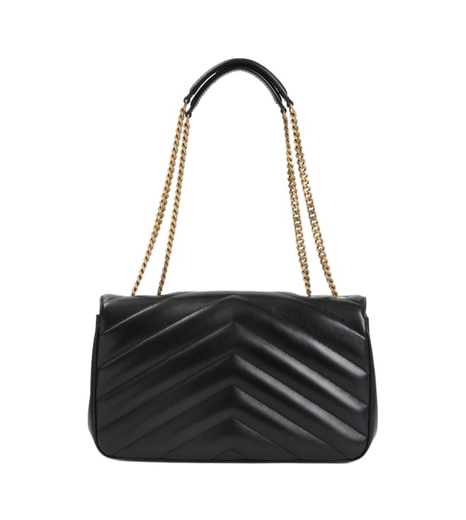 Saint Lauren Black Loulou Quilted Leather Shoulder Bag