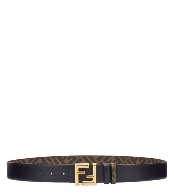 Black Logo Buckle Reversible Belt