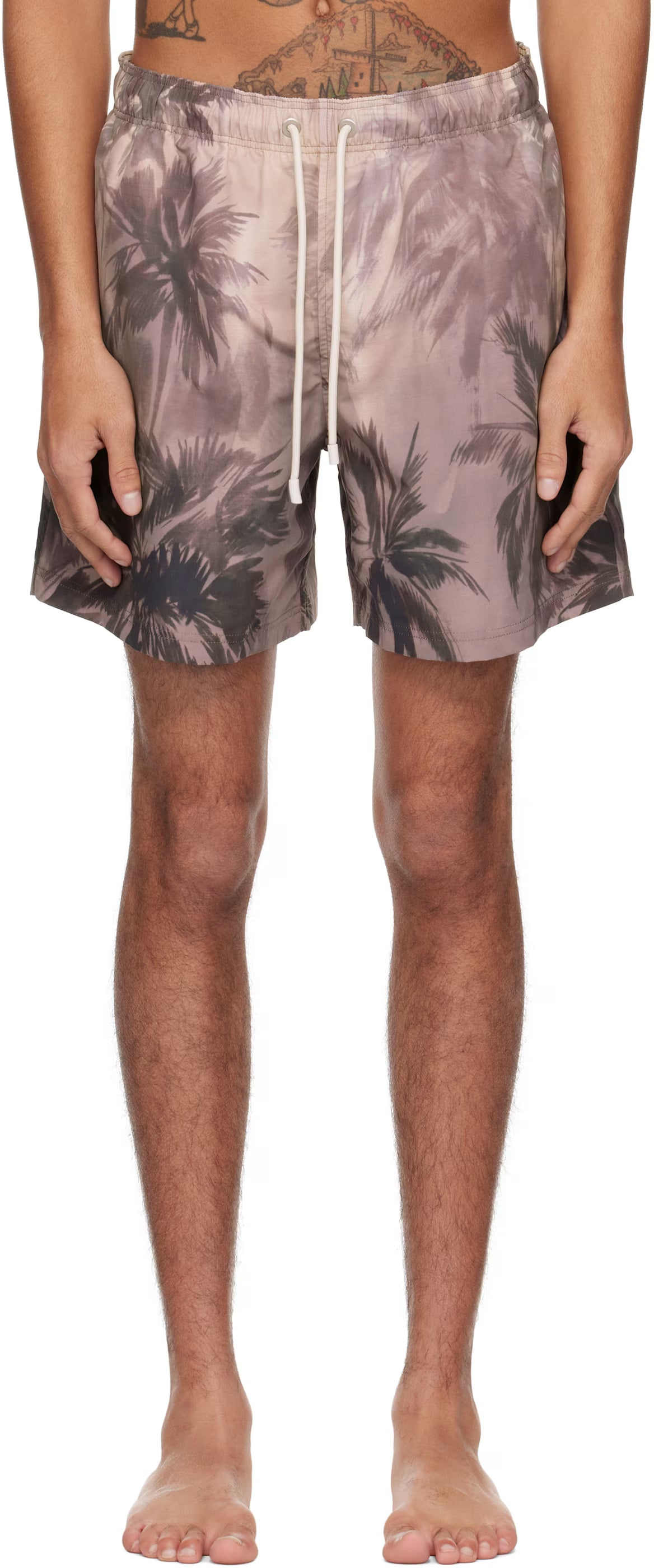 Taupe Sunset Palm Swim Shorts