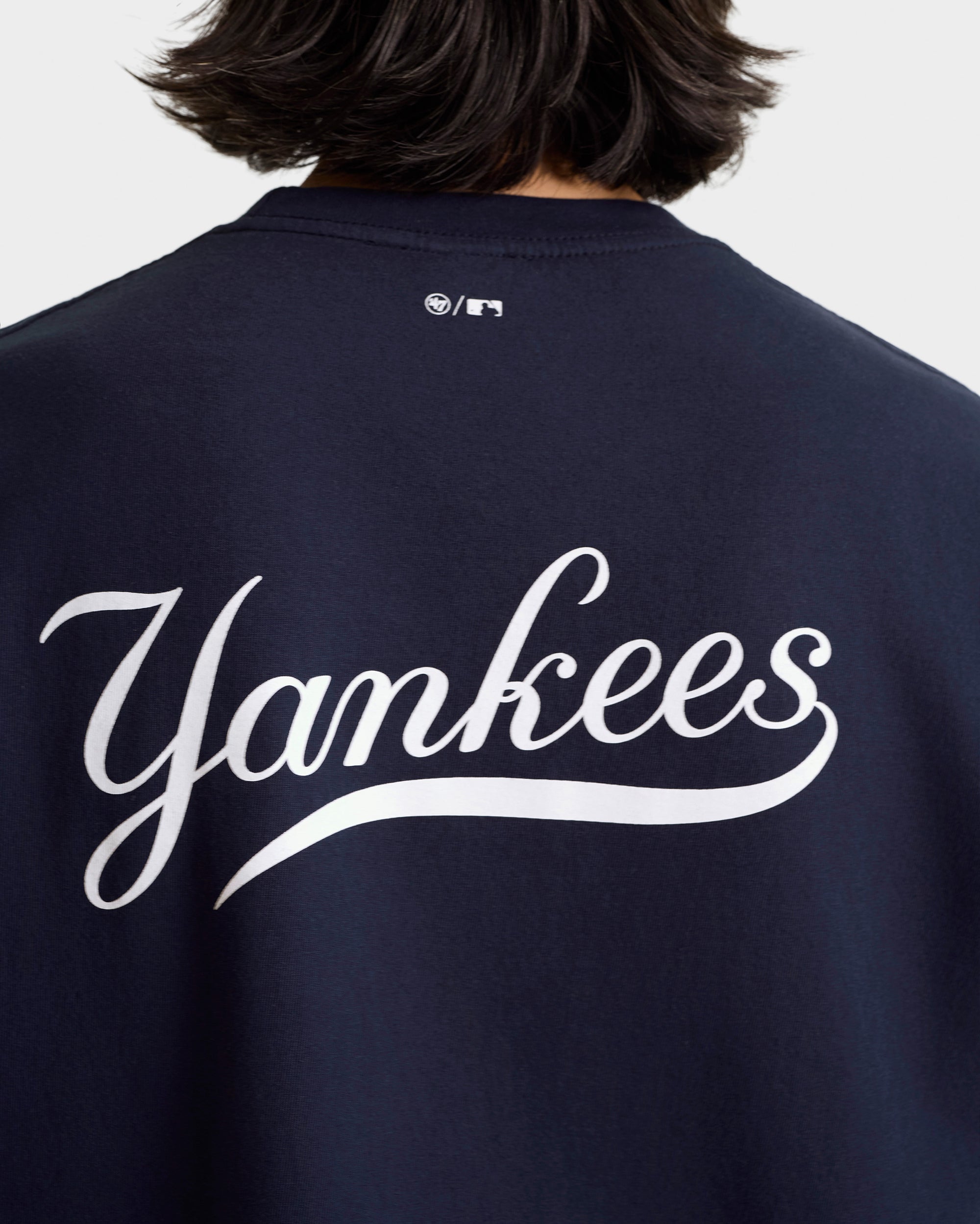 Yankees Curve T-Shirt - Navy/White