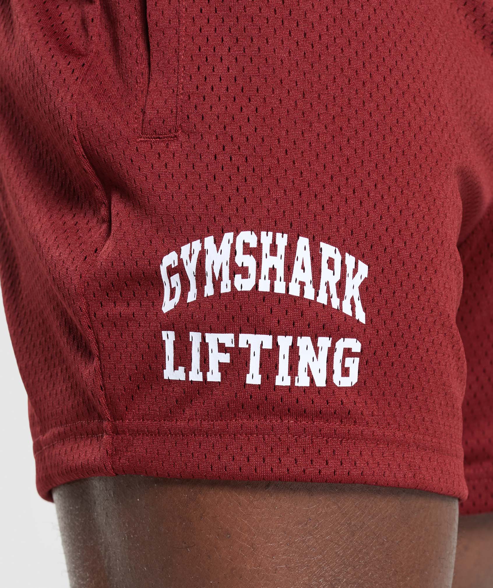 Gymshark Lifting Mesh 5" Shorts - Sets Red