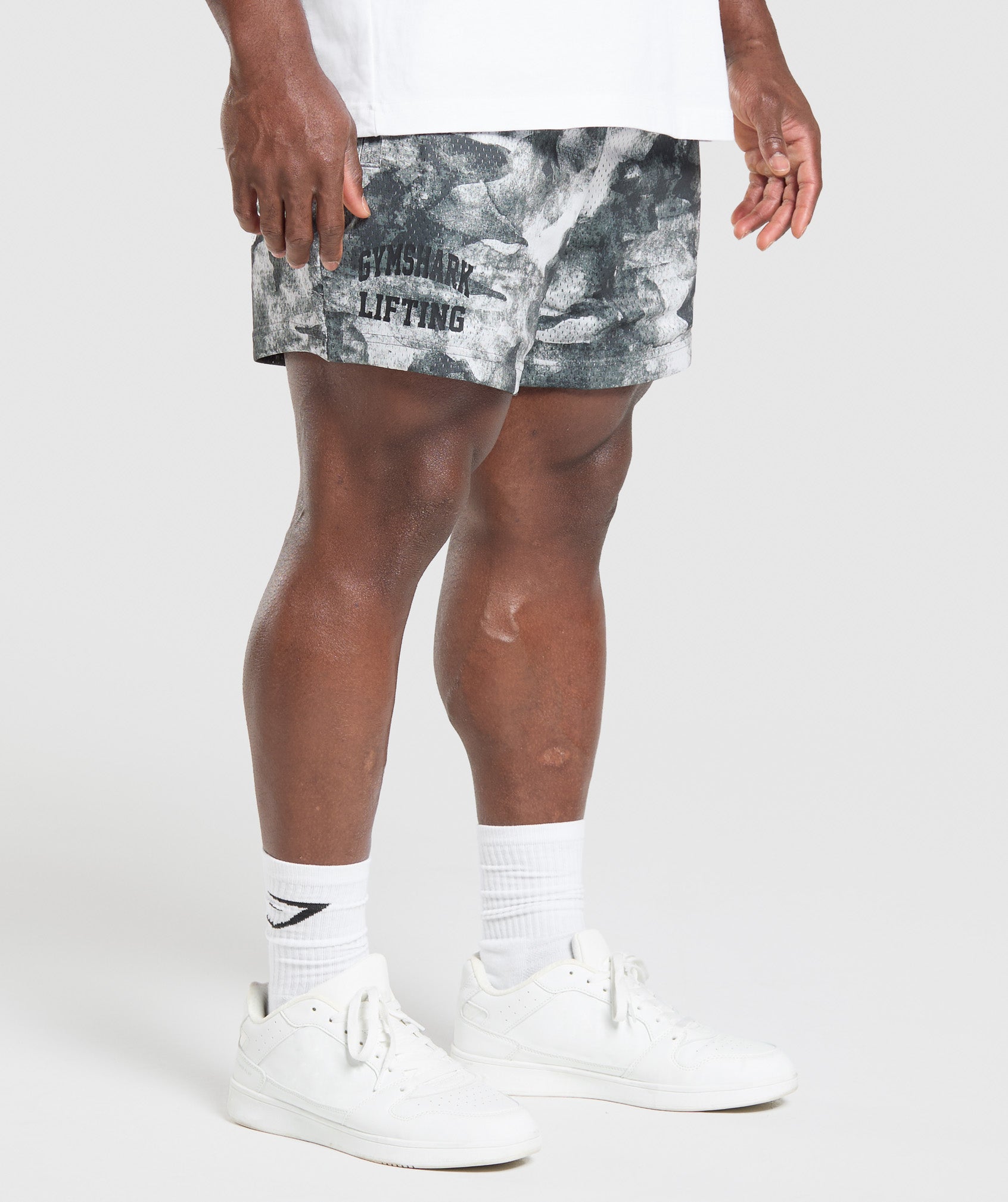 Gymshark Lifting Mesh 5" Shorts - Metal Grey