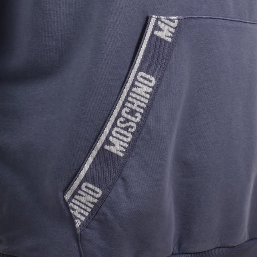 Moschino Active Logo Tape Hoodie Blue