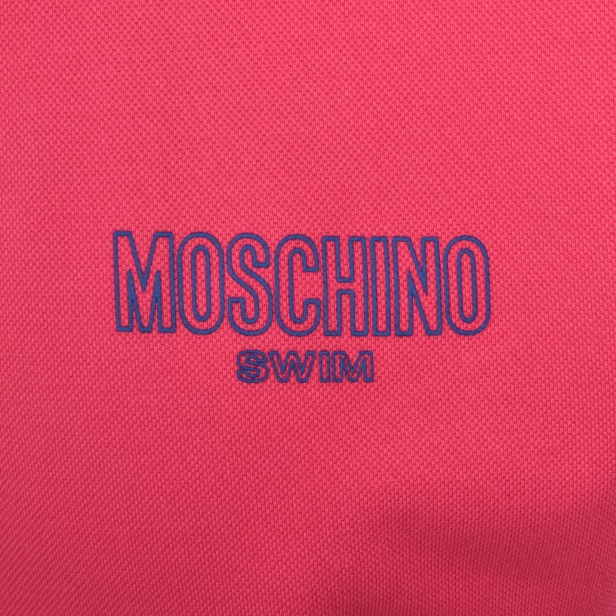 Moschino Swim Short Sleeved Polo T Shirt Pink