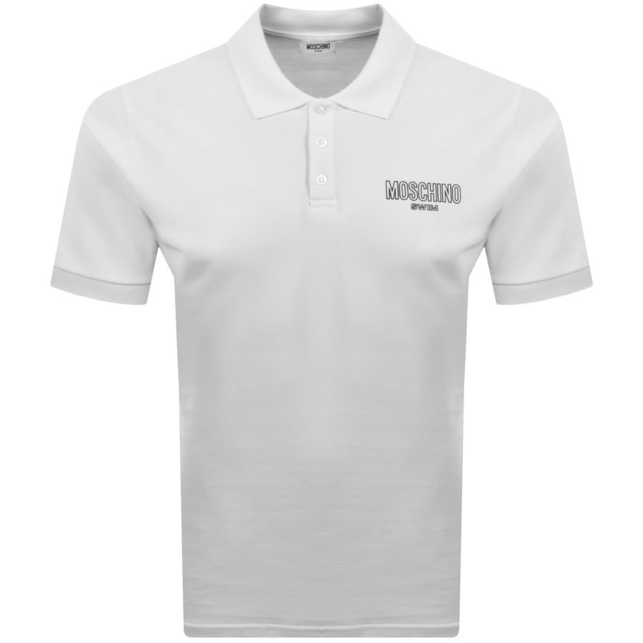 Moschino Swim Short Sleeved Polo T Shirt White