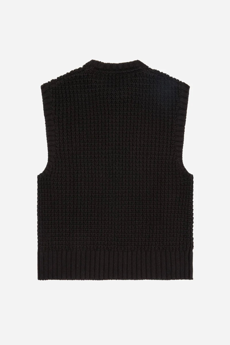 Moss stitch knitted vest