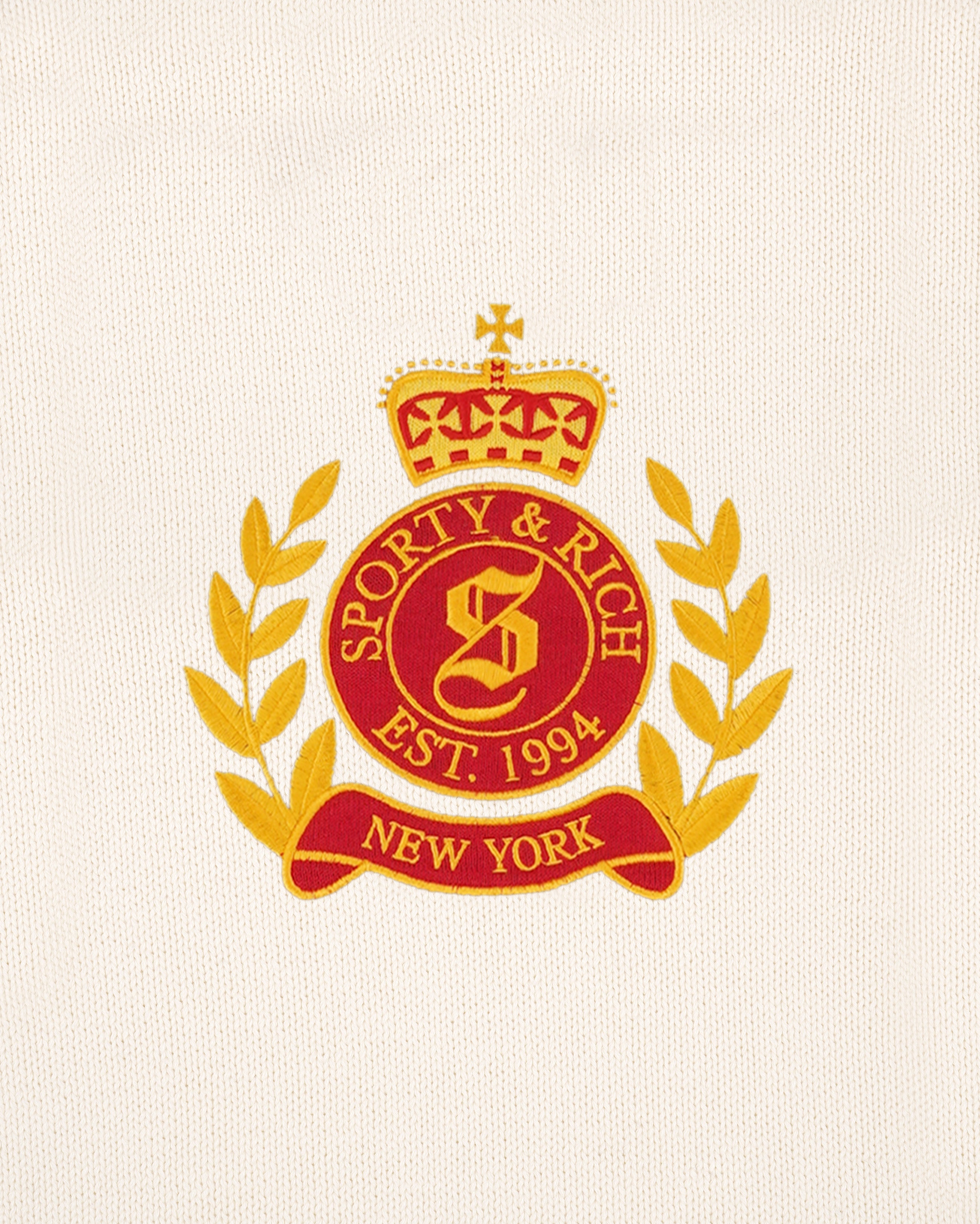 NY Crest Knitted Turtleneck - Ecru