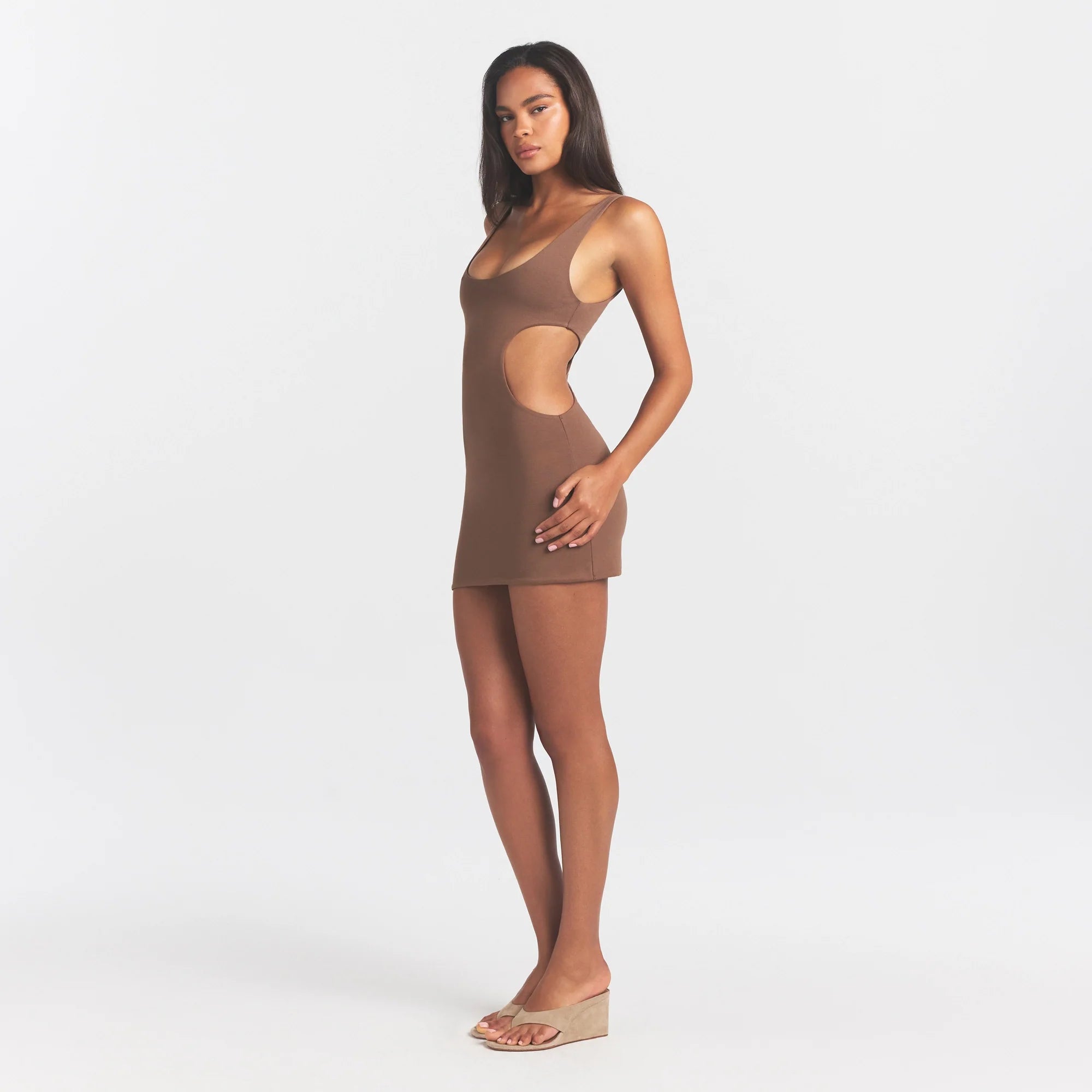 Cotton Jersey Cut Out Mini Dress