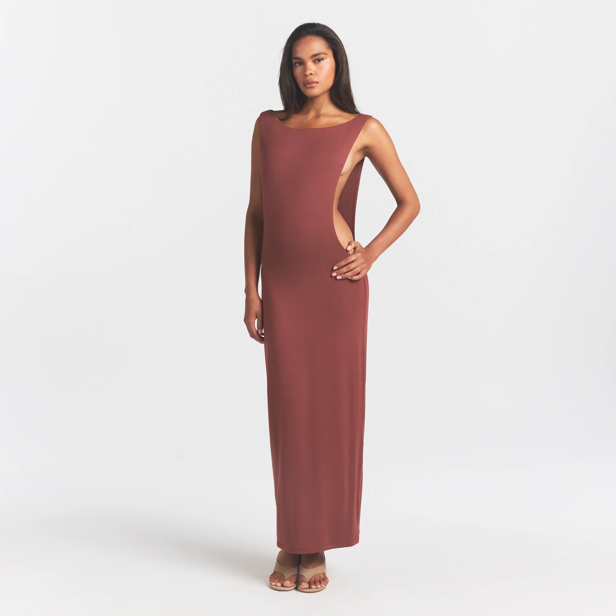 Smooth Layers Cut Out Long Dress