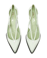 Prada Cut-Out Satin Pumps with Jeweled Ornament