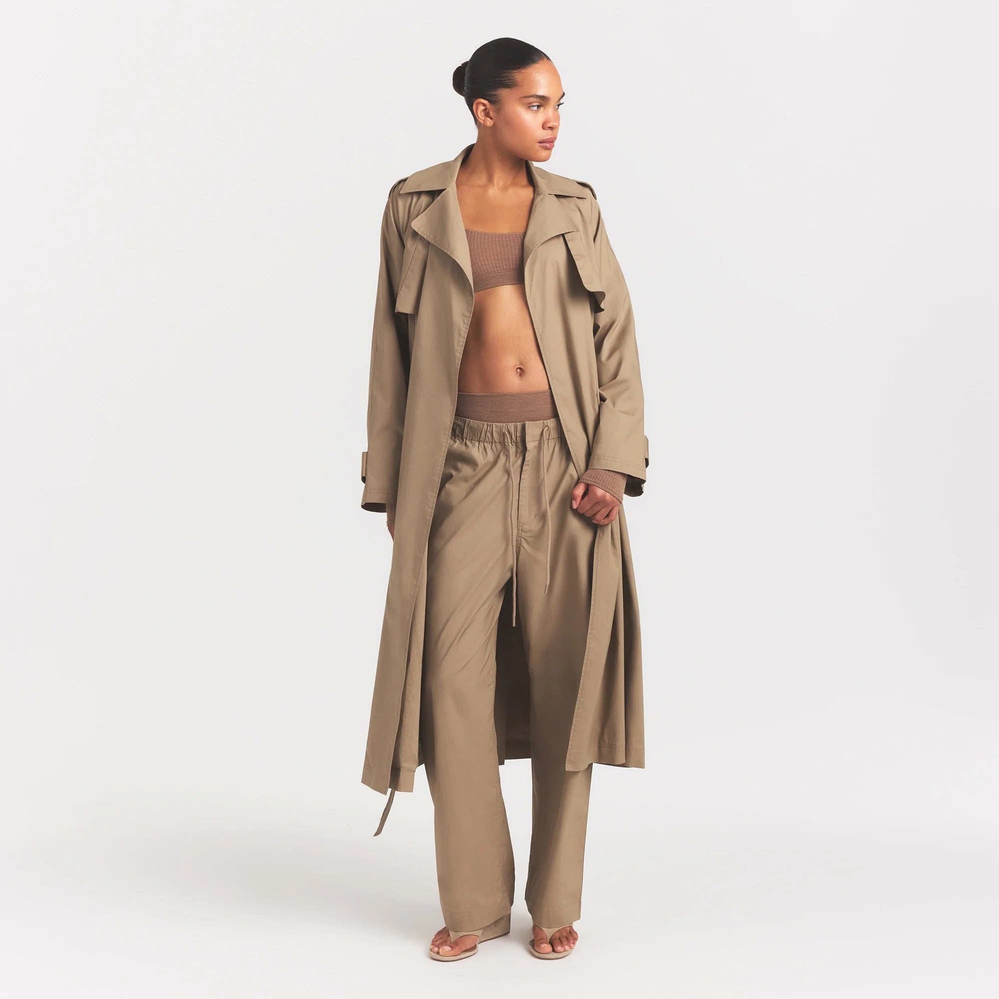 Woven Cotton Oversized Trench Coat