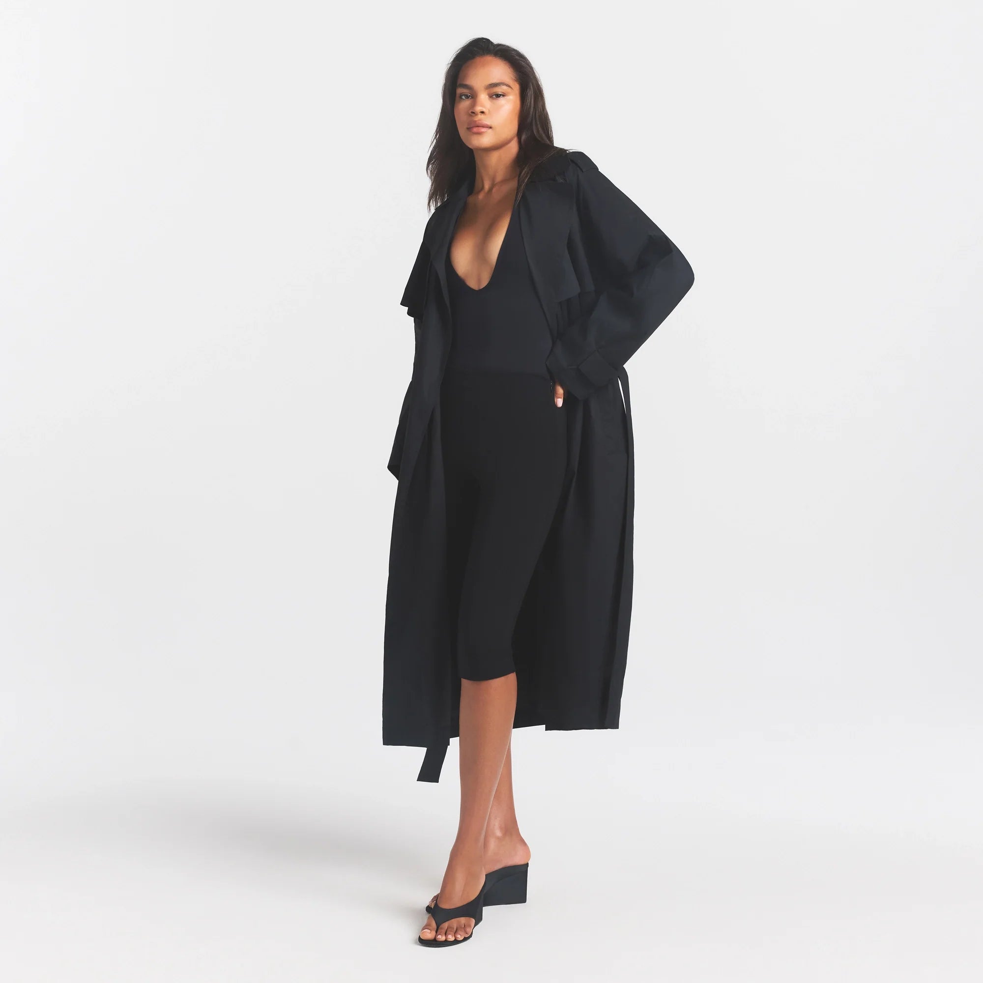Woven Cotton Oversized Trench Coat