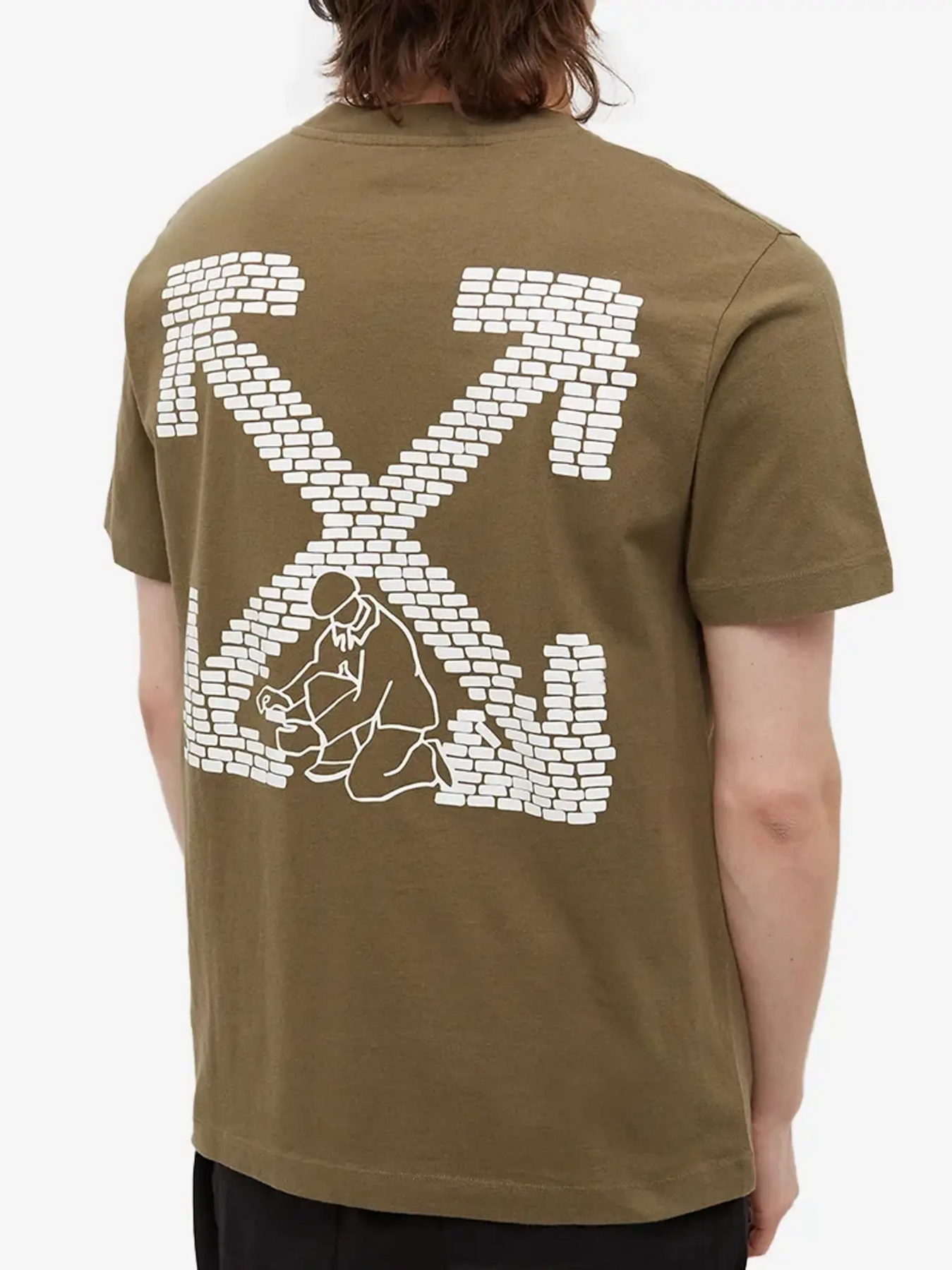 Off White OFF-WHITE BRICK ARROW SLIM TEE ARMY GREEN - Size: XS T-Shirts | Shop From The Mirage