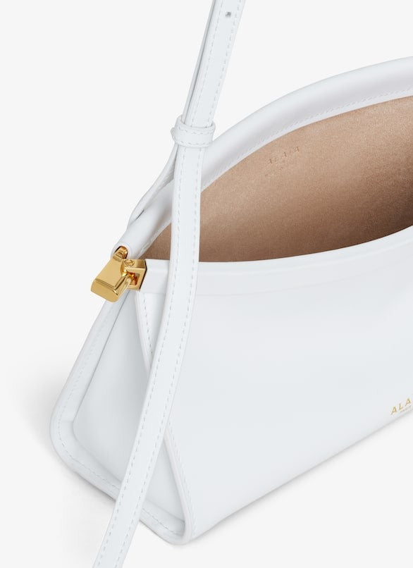 Optic White - Le Click East West Small Bag In Leather