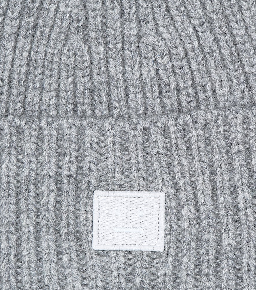 Face ribbed-knit wool beanie