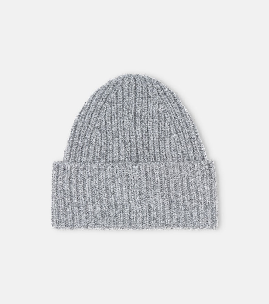 Face ribbed-knit wool beanie