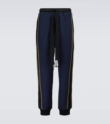 Striped cotton fleece sweatpants