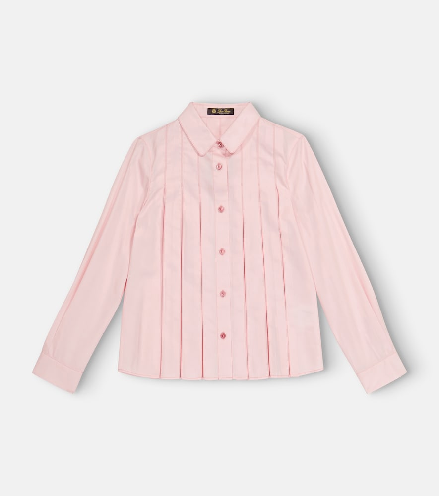 Ambre pleated cotton and silk blouse
