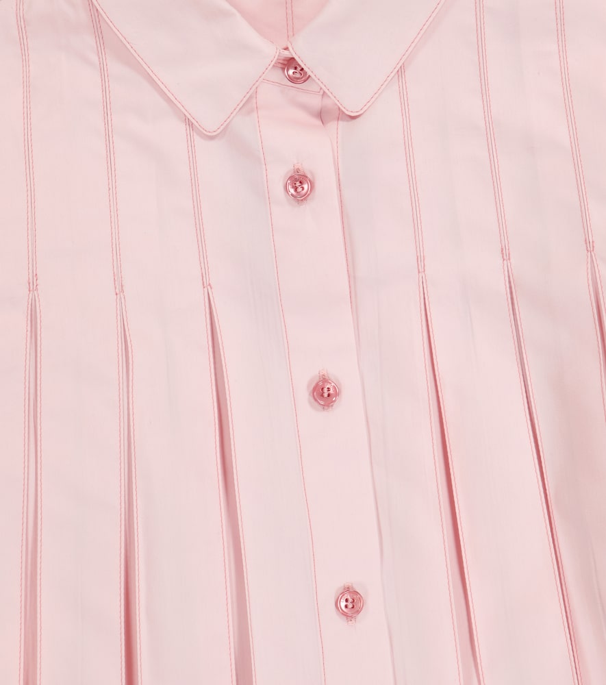 Ambre pleated cotton and silk blouse