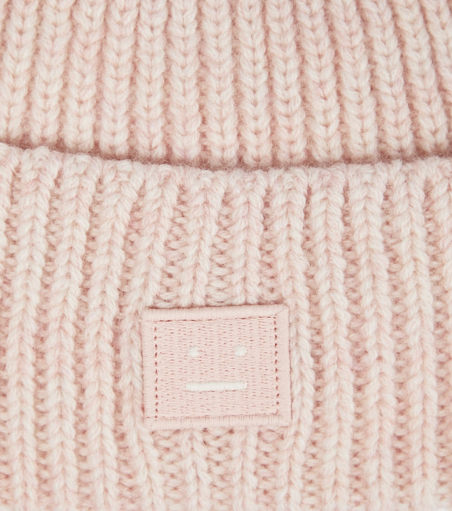 Ribbed-knit wool beanie