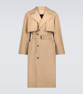 Double flap cotton trench coat